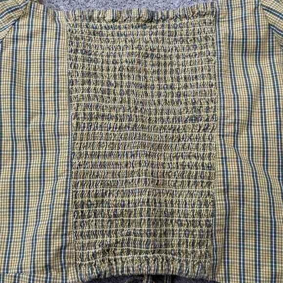 Levi's Devin Plaid Crop Long Sleeve Blouse Top Zelda Plaid Weeping Willow- Large - Picture 5 of 9